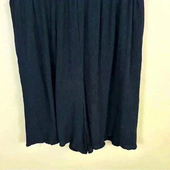 Love Fire Black Rayon Embroider Boho Peasant Cinch Waist V-Neck Romper Size L - Picture 12 of 16